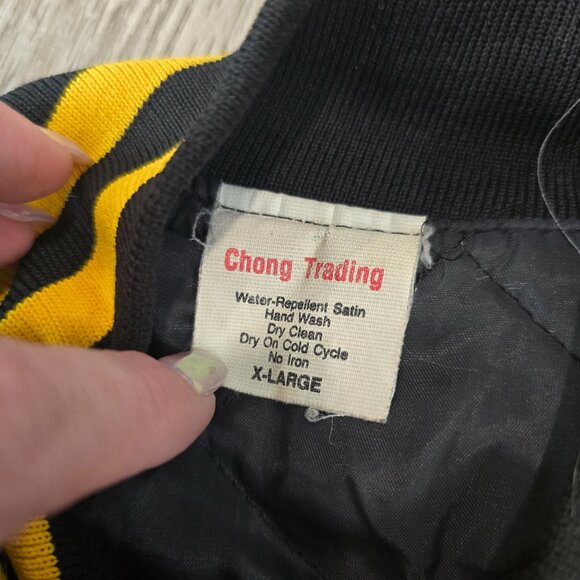 vintage U.S. Army Black & Yellow Embroidered Satin Jacket X-Large Chong Trading - Picture 6 of 9